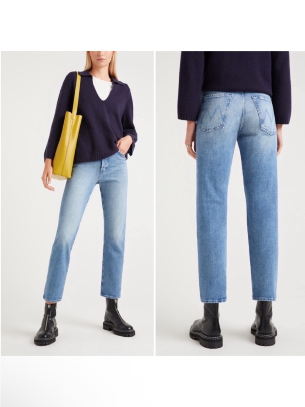 Mother High Waisted Hiker Hover Jeans In Herbal Remedy Blue Sz 29